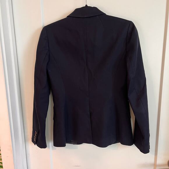 J.Crew Superfine Cotton Two Button Navy Blazer Size 0 - Picture 2 of 6